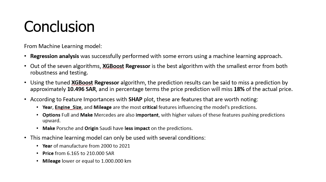 Car Price Prediction Model for Syarah